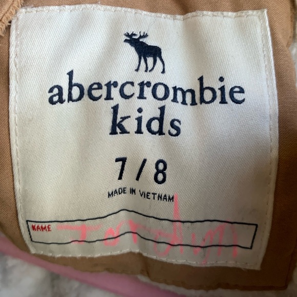 Abercrombie n fitch faux Sherpa lined coat puffer fullzip hood jacket 7/8 - Picture 4 of 8